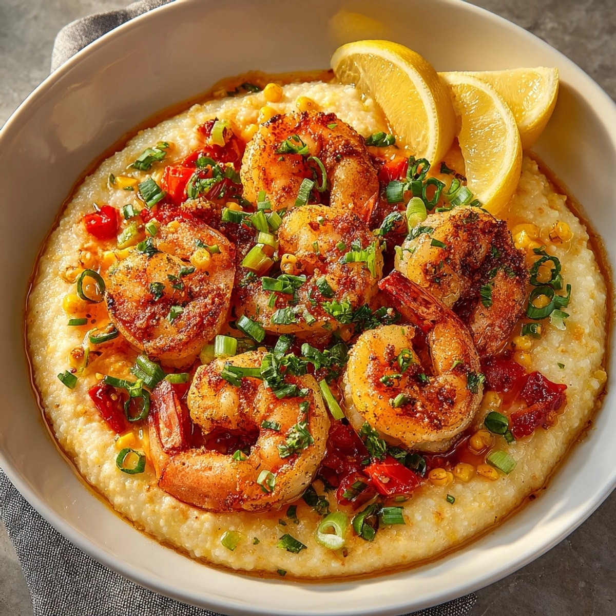 Picture a bowl of Southern Comfort Shrimp and Grits, perfect for a comforting meal.