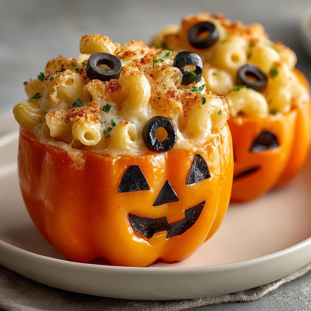Halloween Orange Mac and Cheese Bowls, vibrant and cheesy, perfect for the spooky season.
