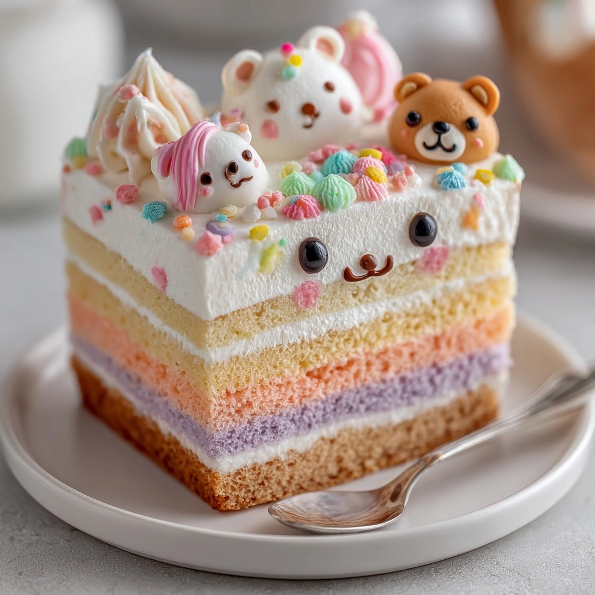 Whimsical faces decorate these mini cakes, part of our collection of funny bento cake designs.