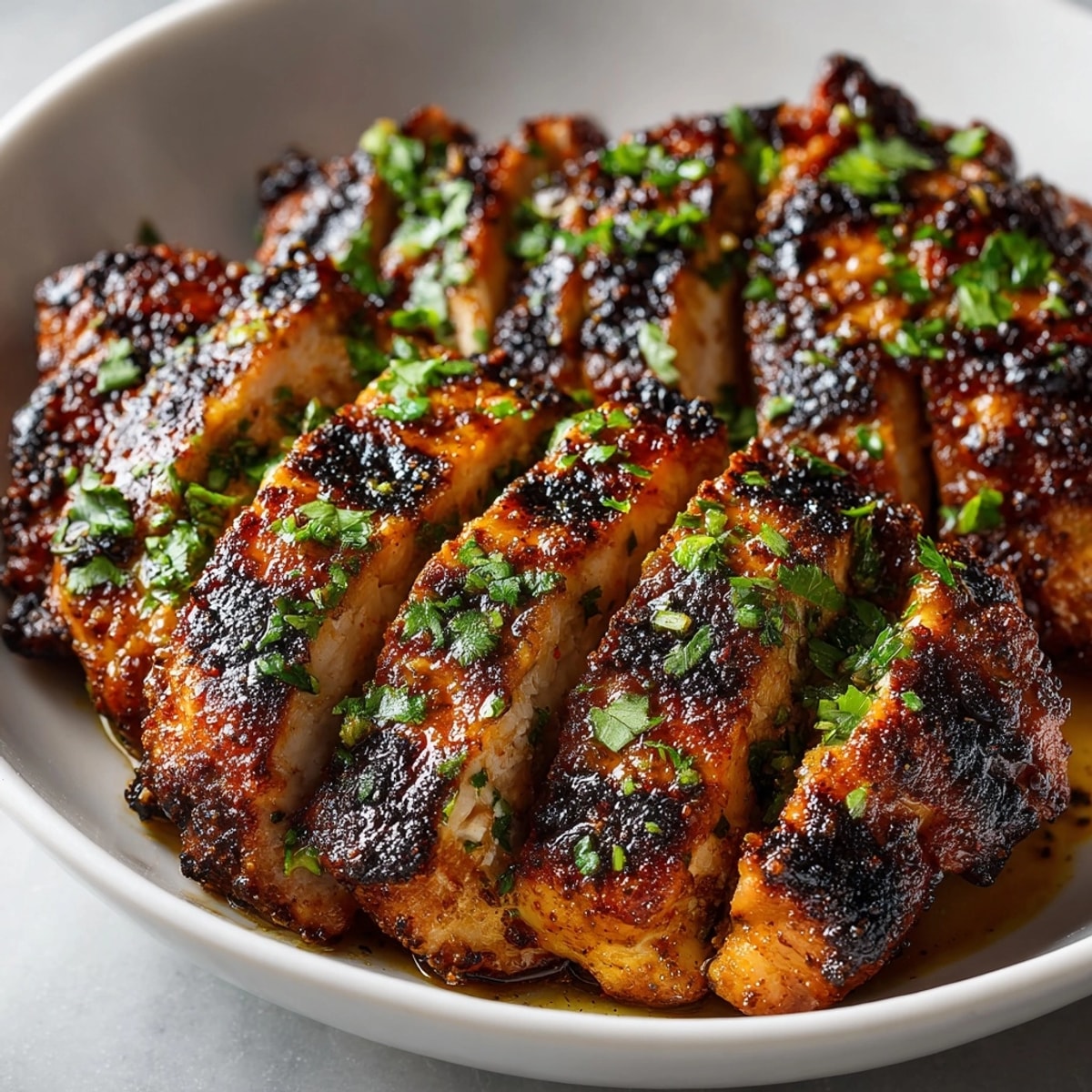 Authentic San Antonio Grilled Mexican Chicken Marinade recipe with smoky grill marks and zesty lime slices.