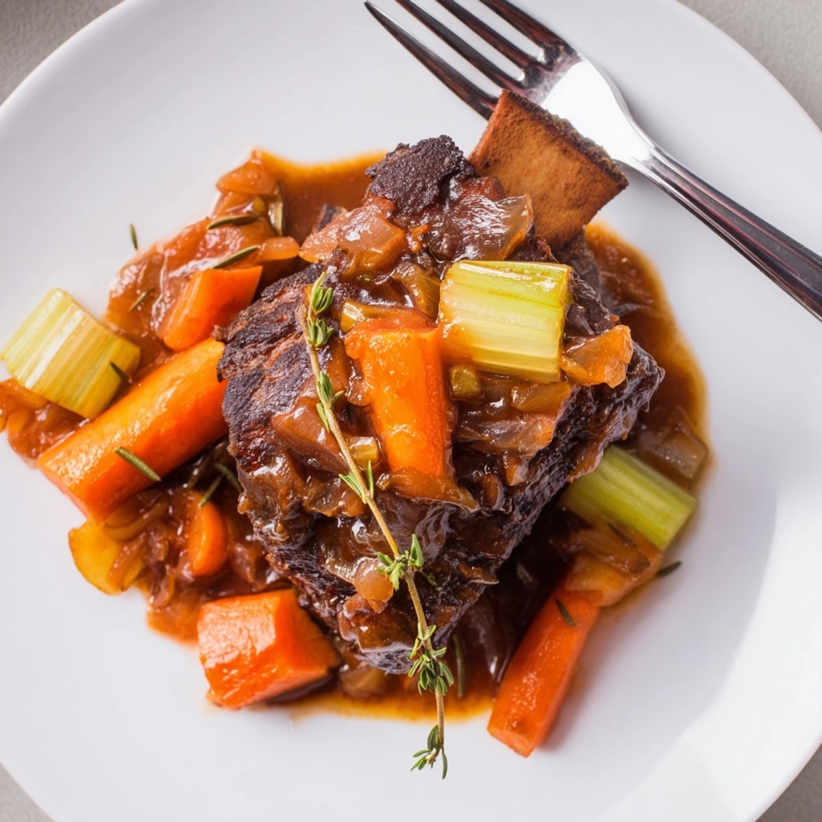 Savory Cider Braised Short Ribs recipe: Rich, fall-apart beef with apple cider gravy.