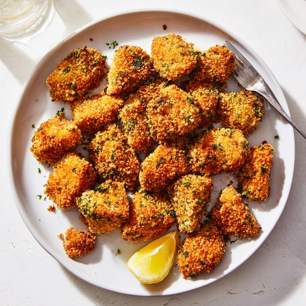 Crispy, golden Garlic Herb Popcorn Chicken, fried to perfection and ready for dipping.