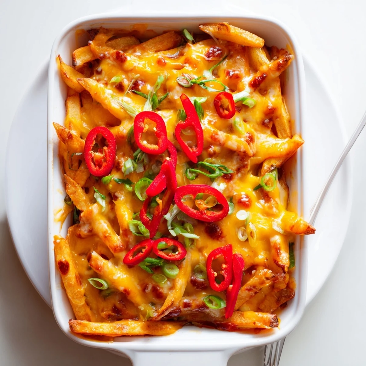 Loaded Honey Sriracha Casserole Fries bursting with flavor, perfect for sharing at gatherings.