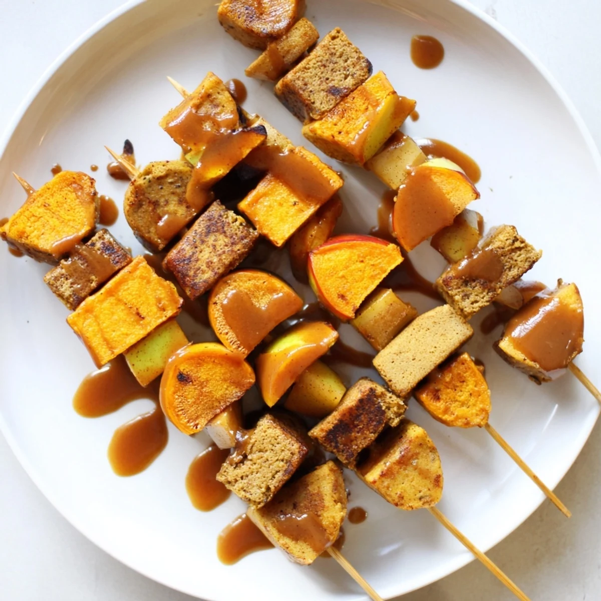 Caramel Apple Chai Pumpkin Skewers