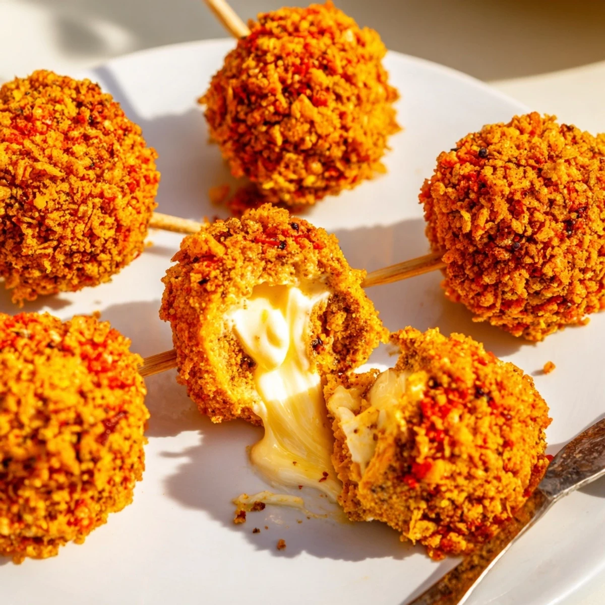Creamy-filled pumpkin muffin pops with a spicy twist, perfect for festive gatherings.