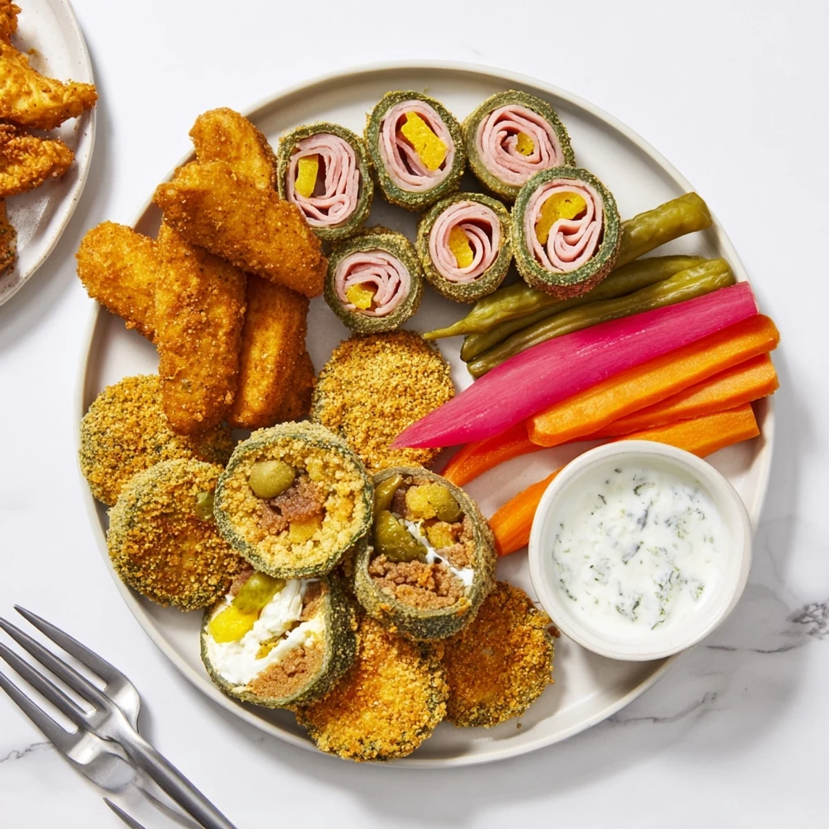 A vibrant platter of the Pickle Lovers Meal featuring colorful pickled vegetables.  