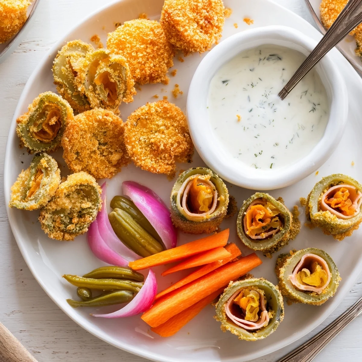 Delicious pickled-wrapped bites enhance the flavorful crunch in the Pickle Lovers Meal.
