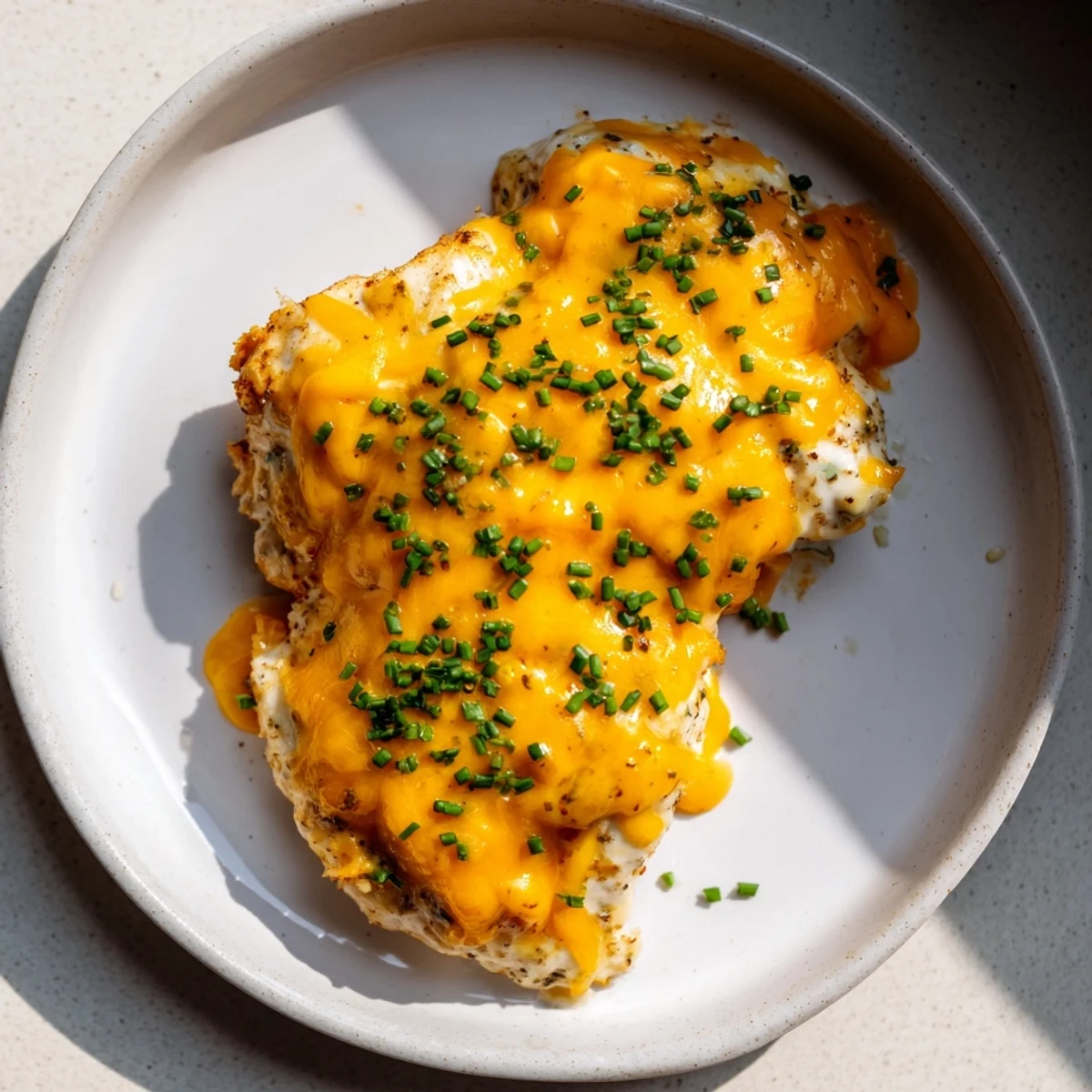 Golden, bubbly Cheddar Ranch Chicken Bake topped with melted cheese, ready for a comforting dinner.