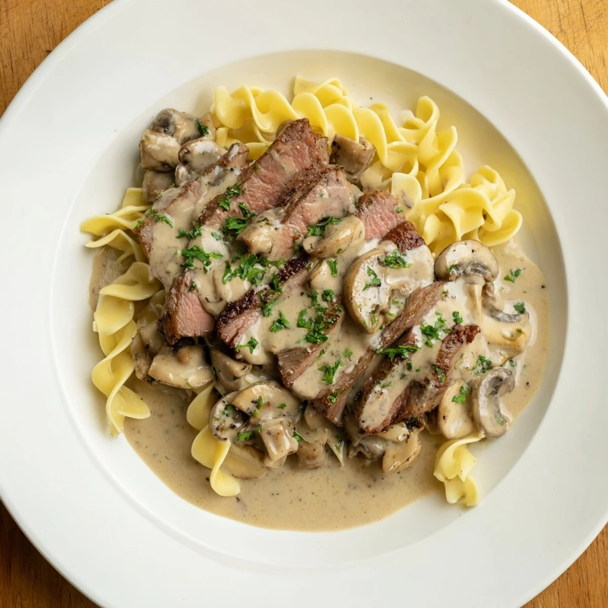 Creamy Mushroom Beef Stroganoff: Rich beef stroganoff with tender beef and creamy mushroom gravy, perfect with egg noodles.