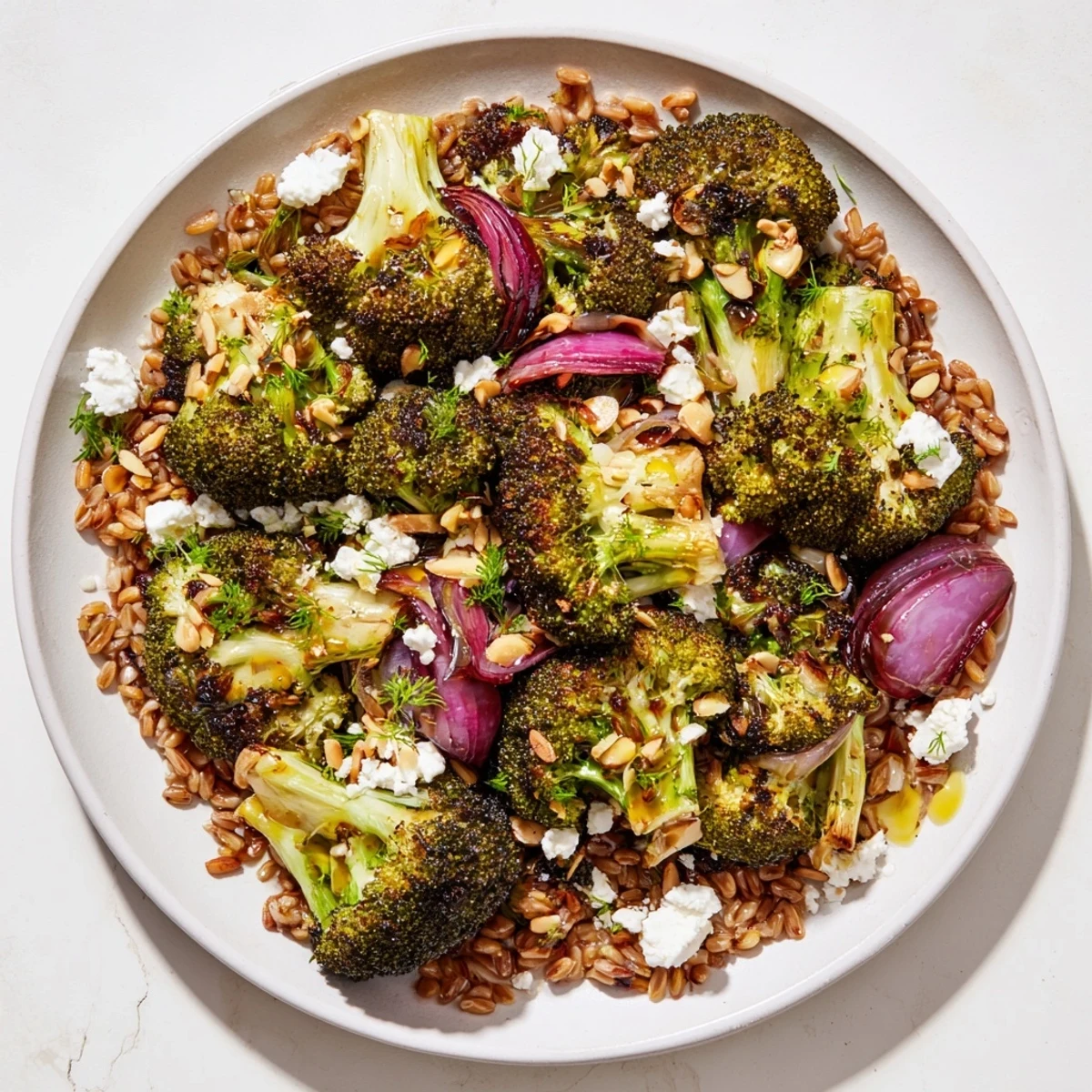 Warm Roasted Broccoli Farro