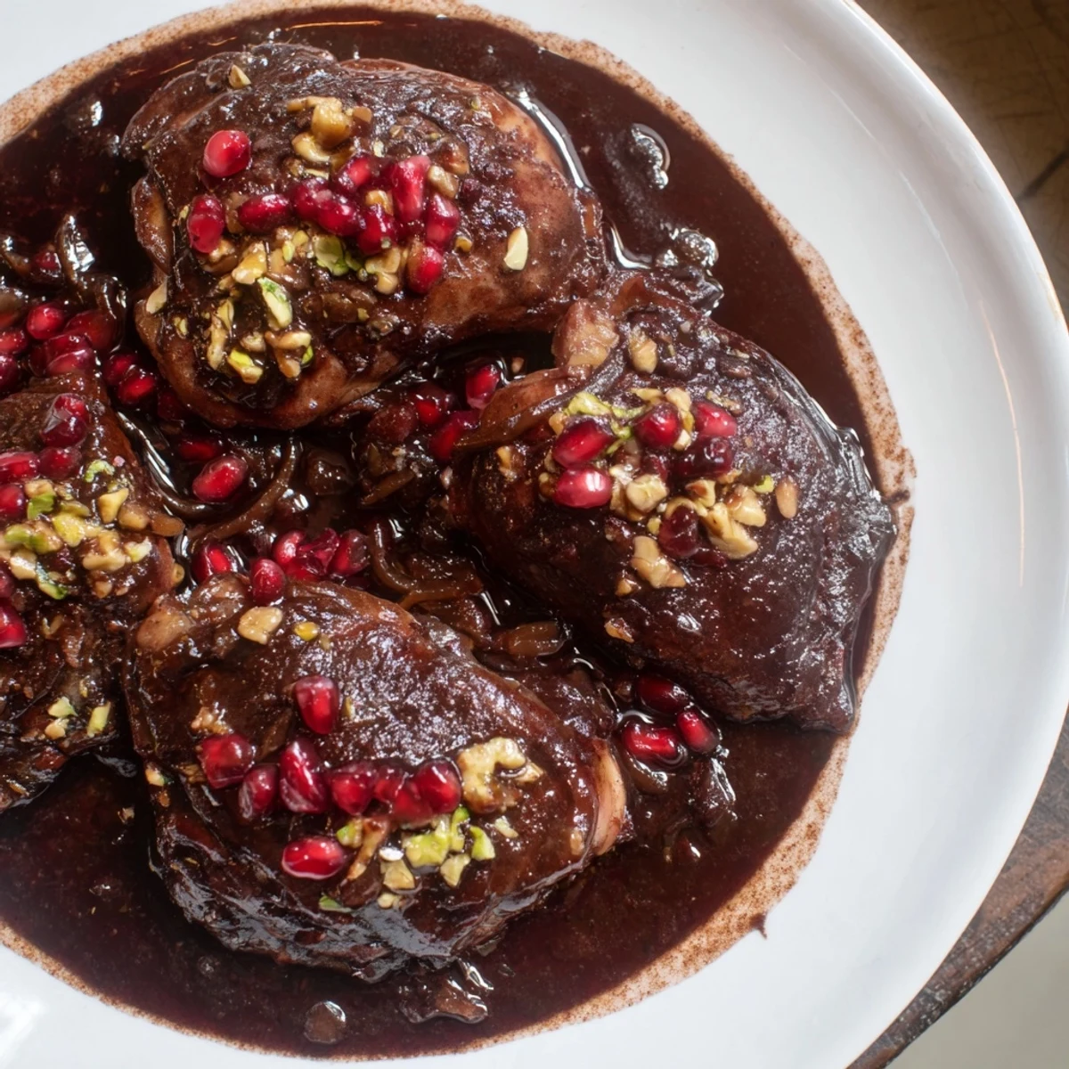 Savory Budget Fesenjan Stew: A hearty Persian comfort food dish featuring chicken and walnuts.