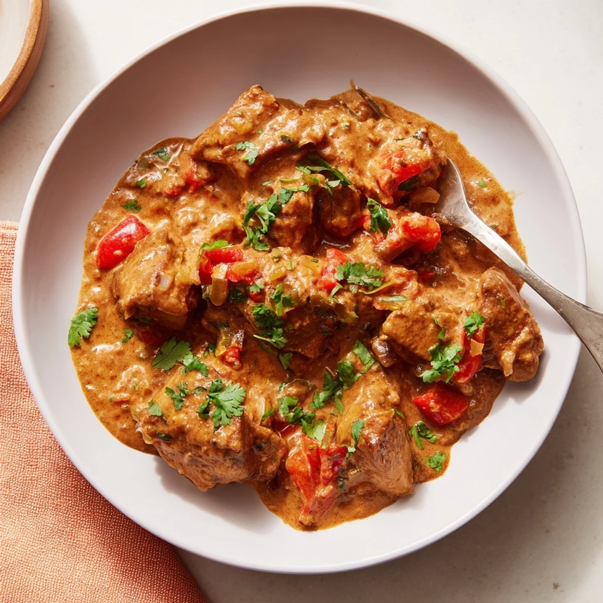 A vibrant photo showcases the rich, dairy-free Instant Pot Chicken Tikka Masala, ready to serve with rice.