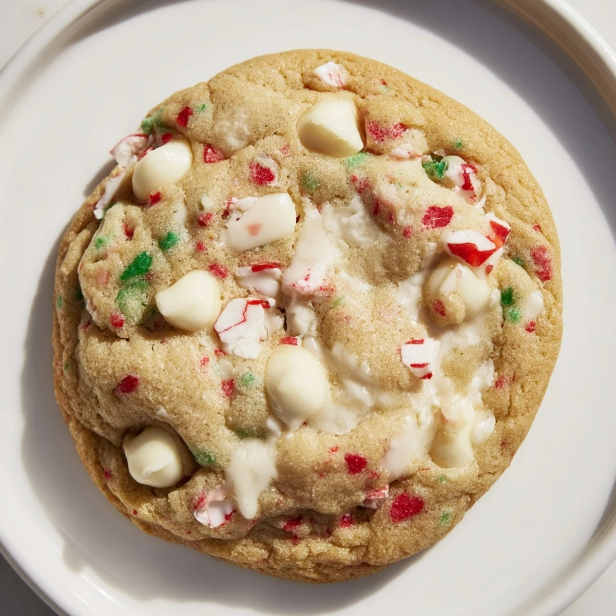 Perfectly baked White Chocolate Peppermint Bark Cookies, a delightful dessert treat bursting with mint.
