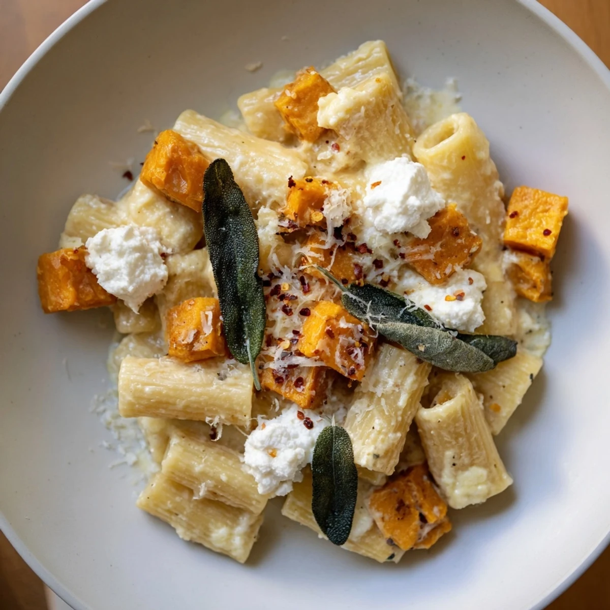 Golden, roasted sweet potatoes, melting goat cheese, and sage in this delicious recipe.