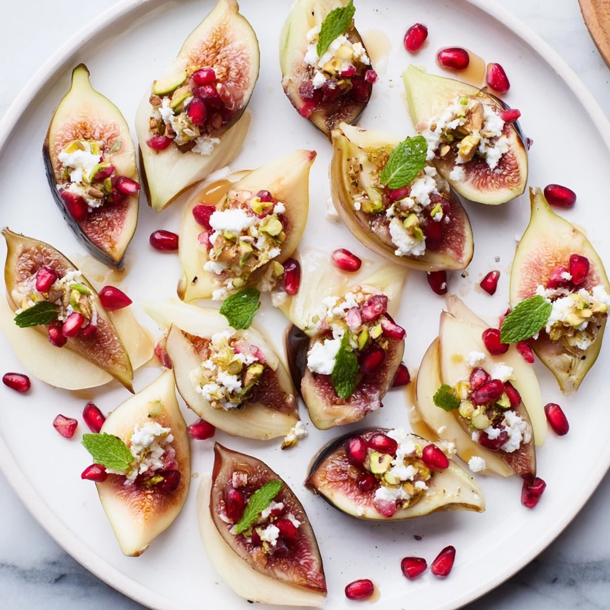A beautiful Winter Fruit: Fig and Date Snowdrift Platter with glistening figs, ready to serve.