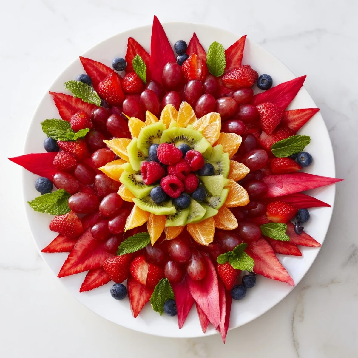 Festive Poinsettia Fruit Bowl