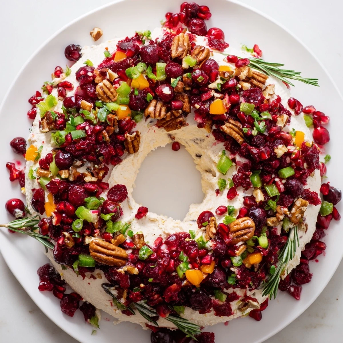 Cranberry Feta Dip Wreath