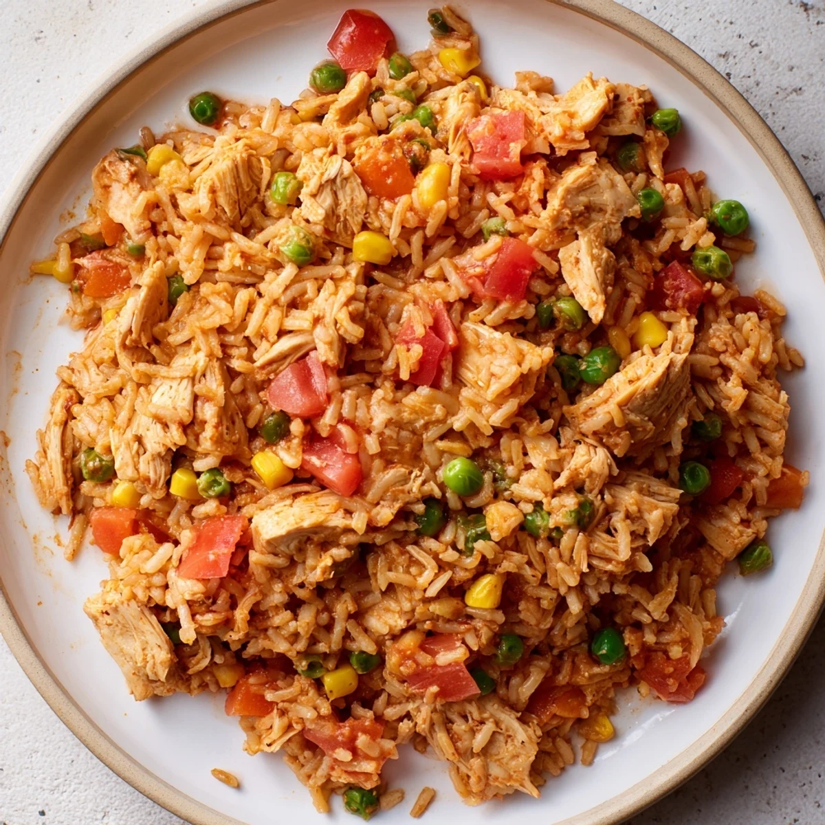 Steaming One-Pot Chicken and Rice, a budget-friendly meal with tender chicken and flavorful rice.
