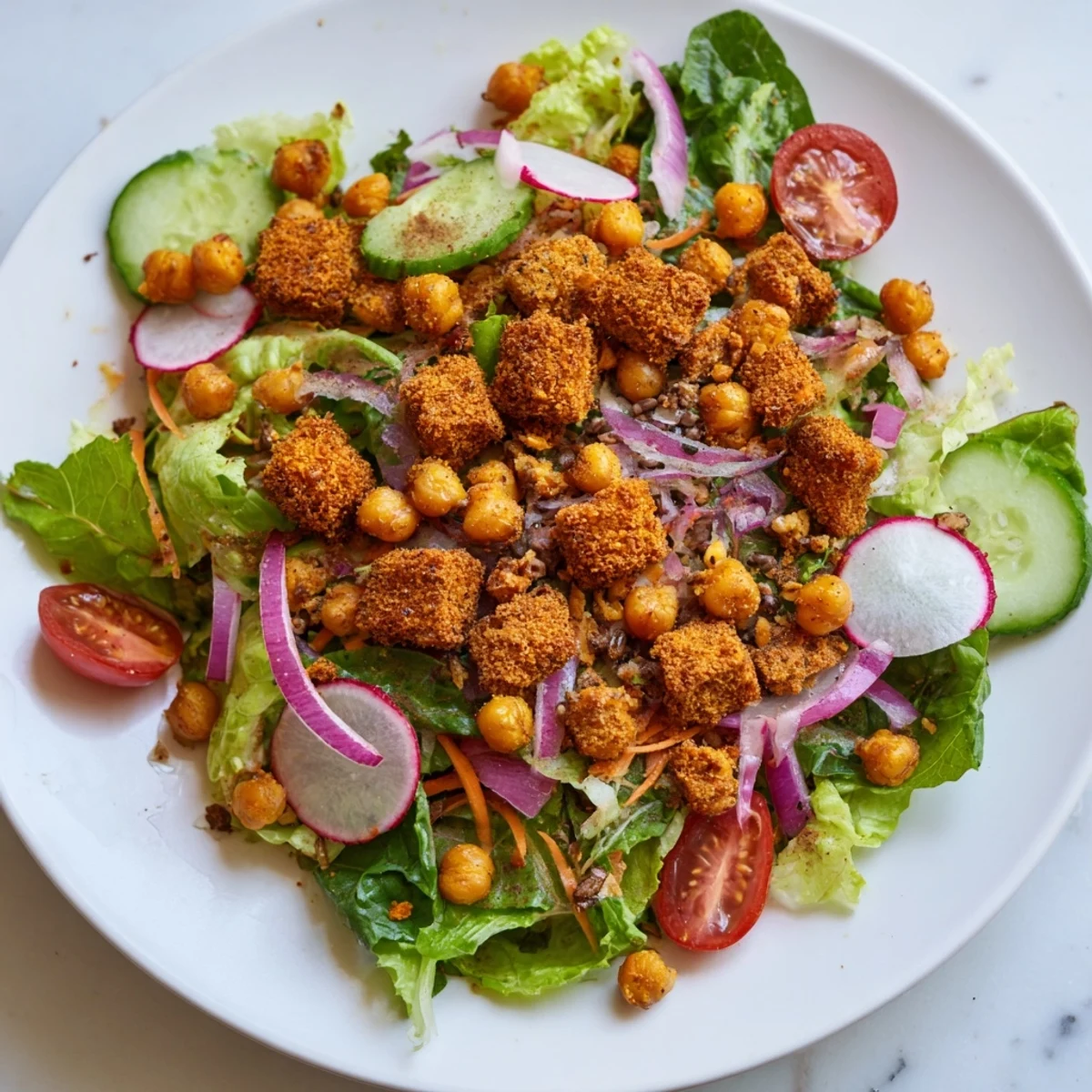Mixed Greens Crispy Chickpeas