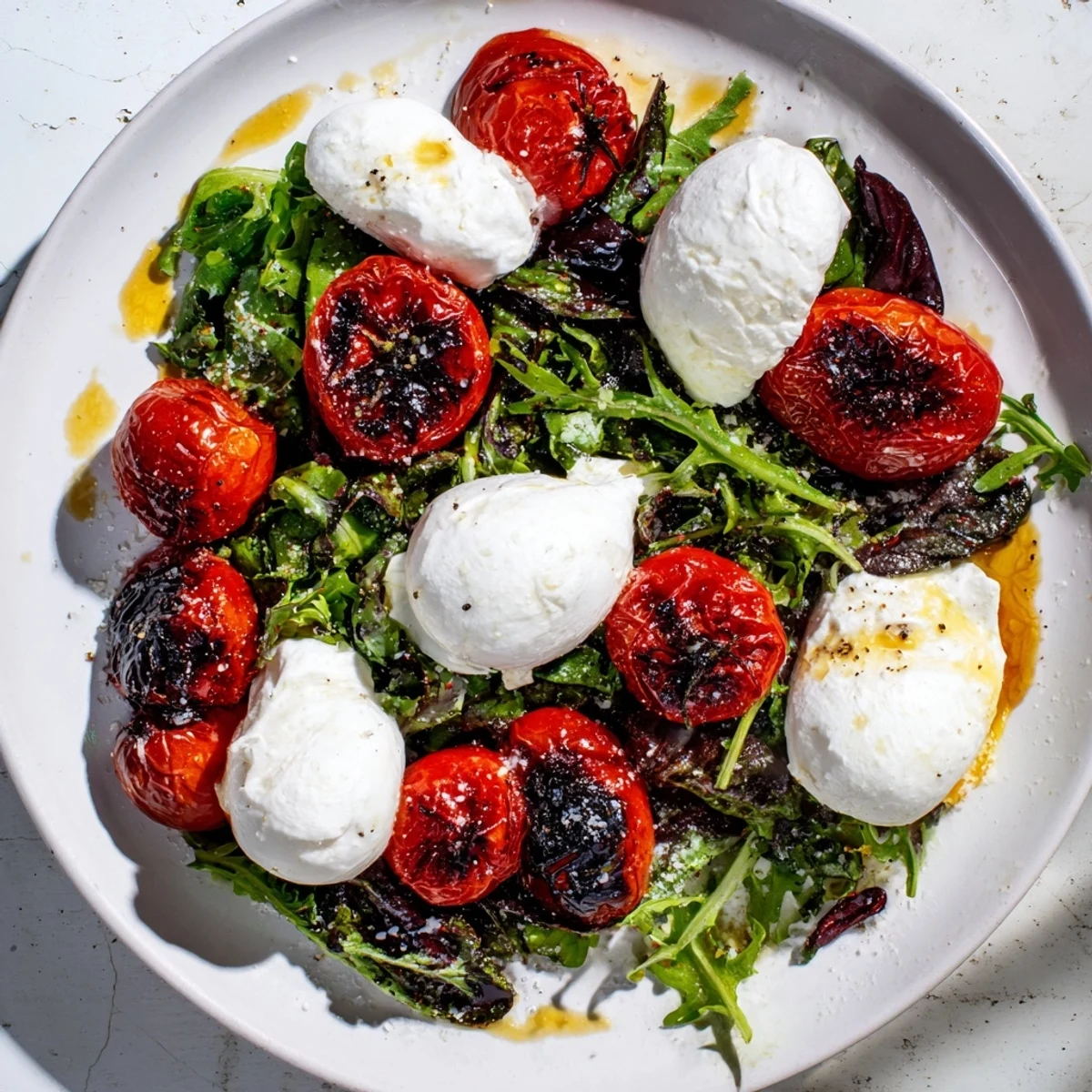 Charred Tomato Burrata Salad