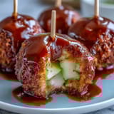 Mini Candy Apple Bites arranged on a tray, vibrant red candy shell contrasting with crisp green apple inside.