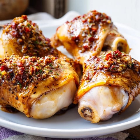 Juicy Jam in Coffee Style Glazed Chicken with a glistening, caramelized apricot-coffee glaze, ready to serve.