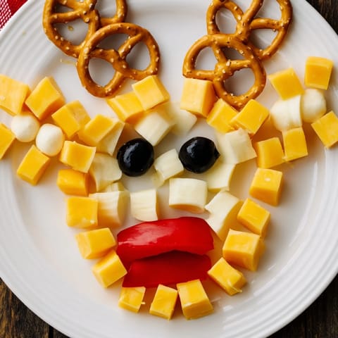 Cheesy Reindeer Face Platter