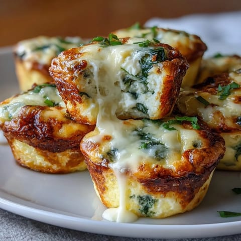 Fluffy cottage cheese egg bites loaded with colorful bell peppers, spinach, and melted cheese, baked to golden perfection for a protein-packed breakfast.