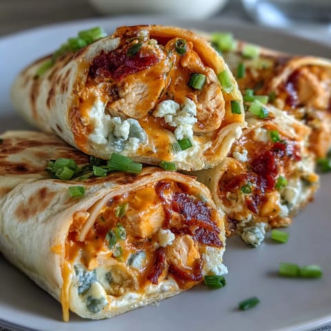 Buffalo Chicken Cream Cheese Pinwheel Wraps with creamy filling and zesty Buffalo sauce, rolled in soft tortillas for a party-perfect appetizer.