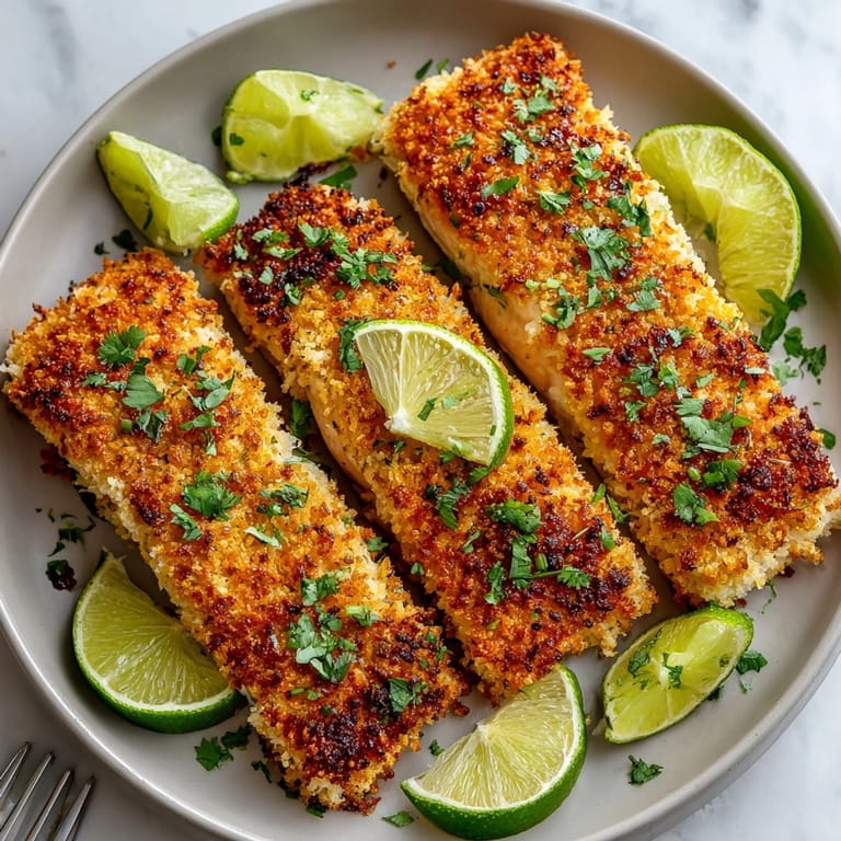 Crispy Coconut Crusted Salmon main dish with cilantro, perfect for an easy weeknight dinner