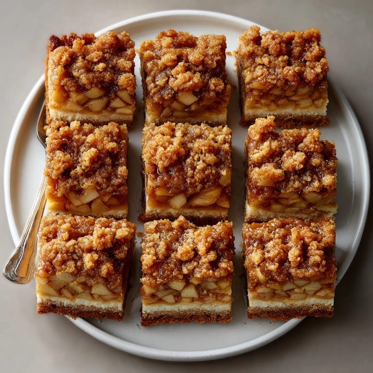Chaos Cake Apple Pie Disaster Bars served warm with melting vanilla ice cream, highlighting their golden crumb and apple layers.