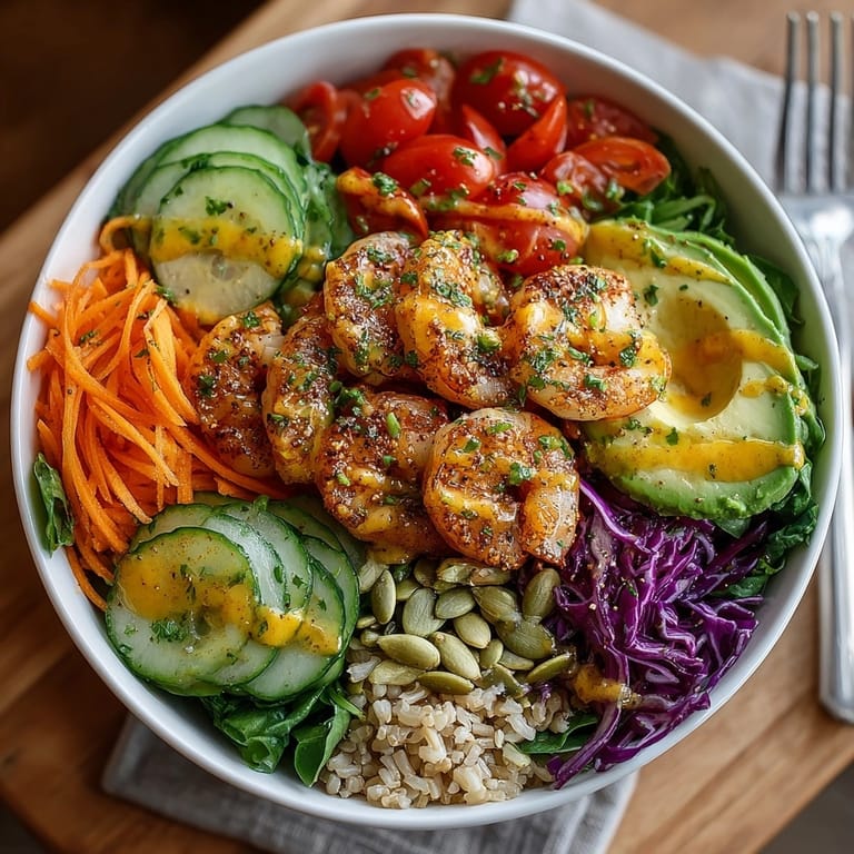 The Western Fresh Buddha Bowl, brimming with colorful ingredients and ready to be drizzled with dressing.