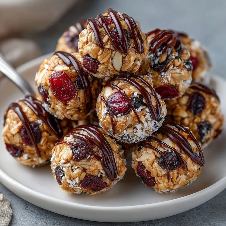 Delicious, homemade Cherry Holiday Energy Bites, showing the perfect balance of sweet cherries and nuts.