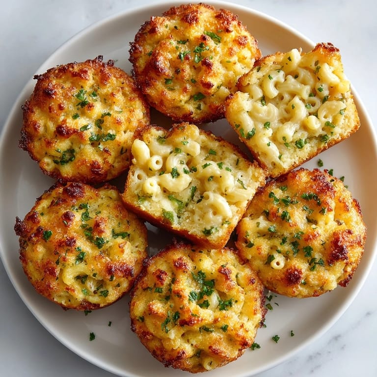 Close-up of mac and cheese jalapeño cornbread muffins revealing creamy cheese filling and spicy jalapeños