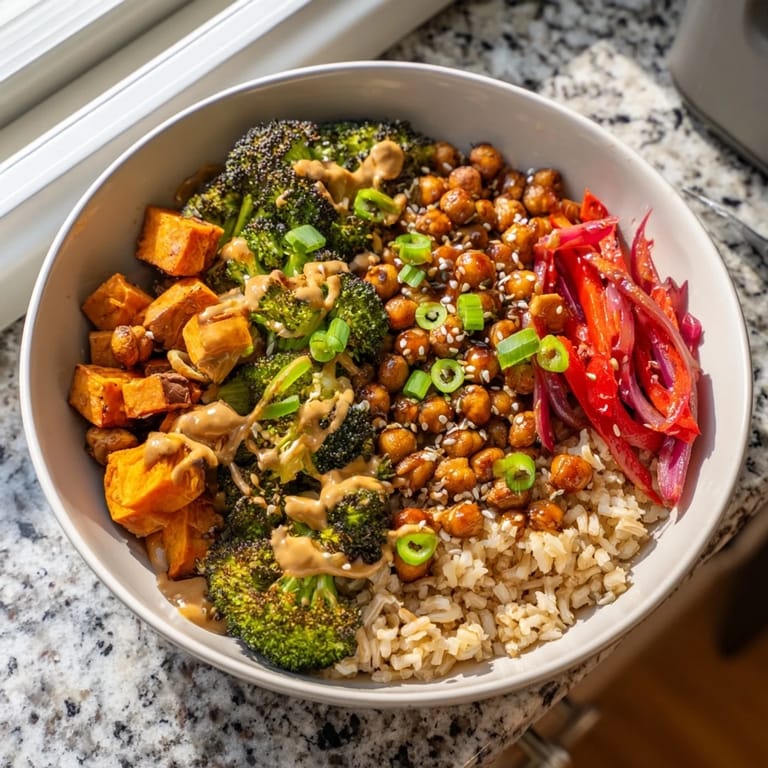 Satisfying Bold Sauce Drizzle Bowls packed with savory chickpeas and fresh toppings.