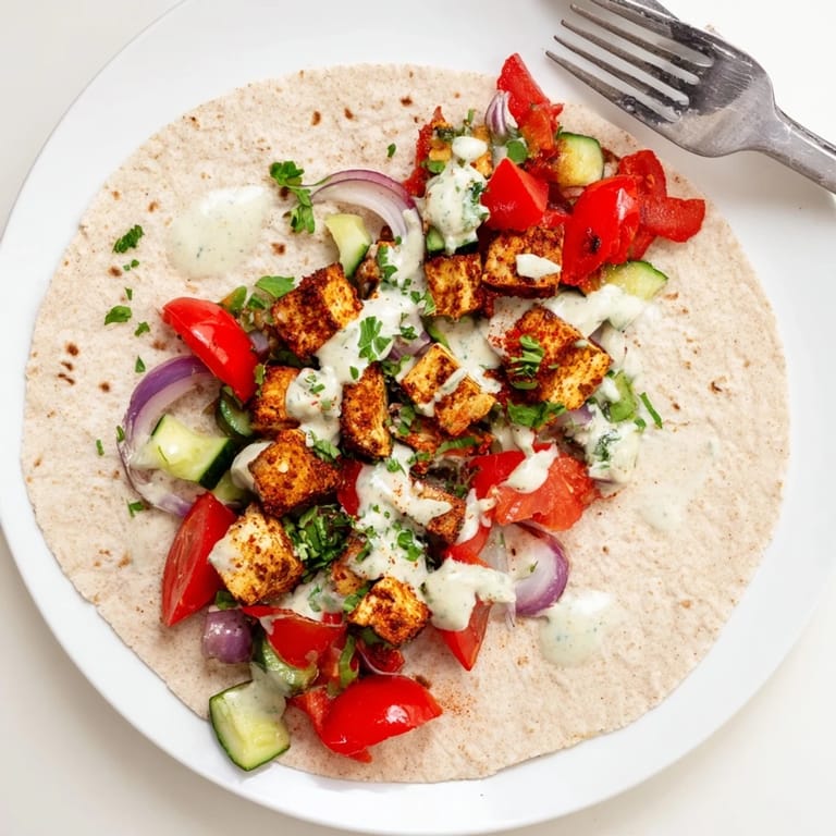 Satisfying Vegan Viral Recipe Re-make piled high with fresh parsley and vibrant veggies.