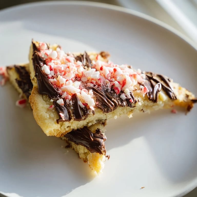 Irresistible chocolate peppermint shortbread wedges arranged on a plate—perfect for a festive Christmas treat.