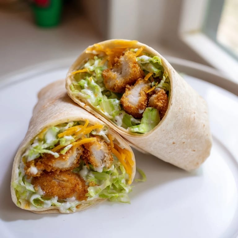 Freshly assembled crispy chicken ranch snack wraps showcasing cheese, lettuce, and creamy ranch.