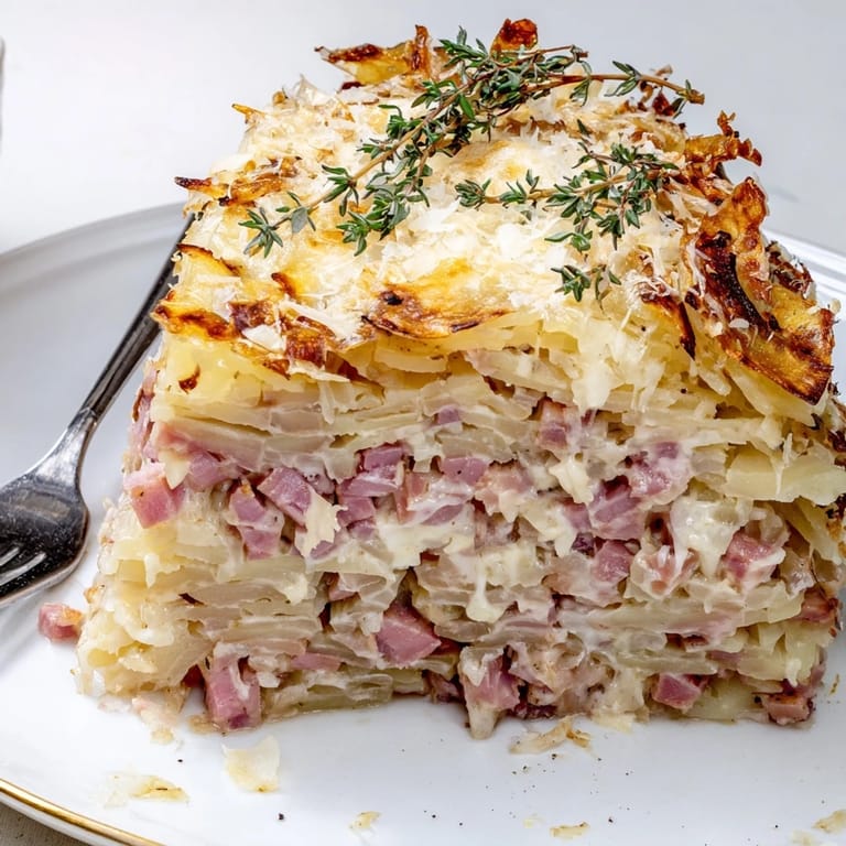 This delicious Plateau Moufle Chaud et Confortable features layered potatoes, creamy sauce, and herbs, perfect dinner.