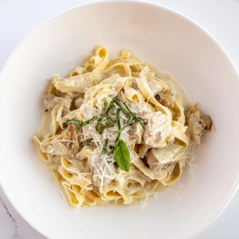 Visualize a plate piled high with perfectly cooked creamy lemon artichoke pasta, ready to enjoy tonight.