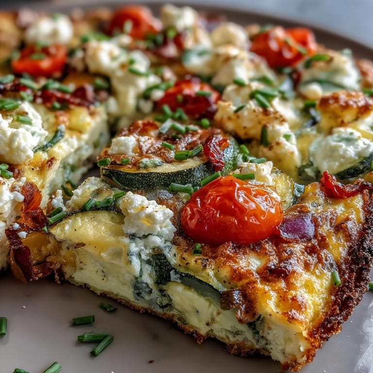 Savory cottage cheese and veggie sheet pan eggs, a delicious and satisfying, quick breakfast.