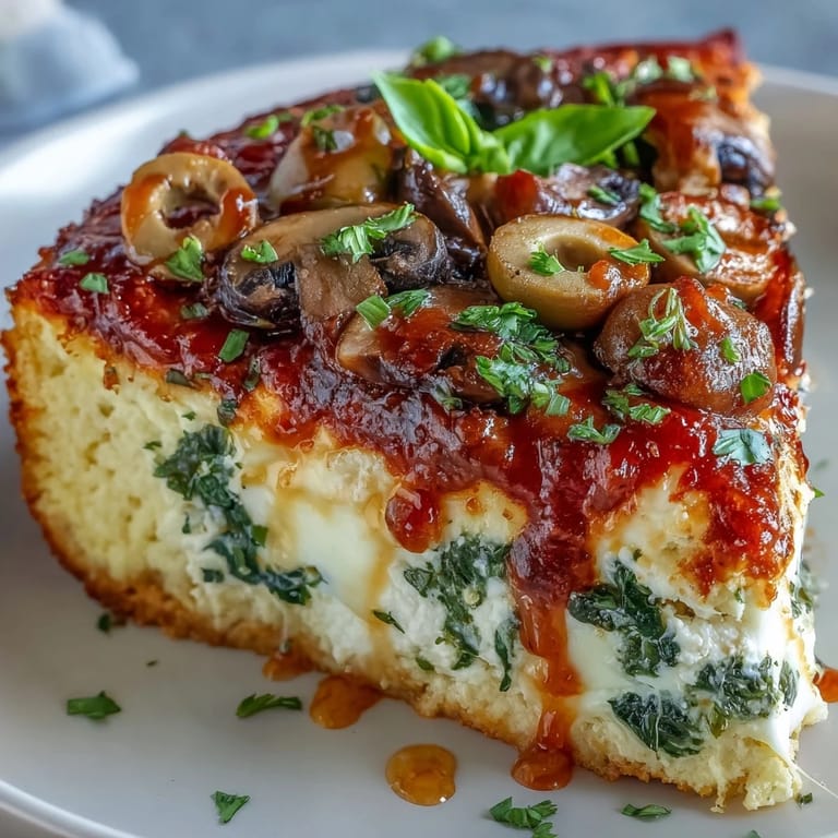 Savory Cottage Cheese Pizza Bowl featuring creamy cottage cheese, zesty marinara, and colorful vegetables, ready to serve straight from the oven.