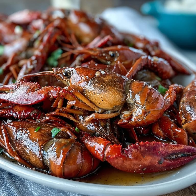 A hearty Louisiana crawfish boil bursting with flavor from Cajun seasonings, juicy crawfish, and buttery corn on the cob.