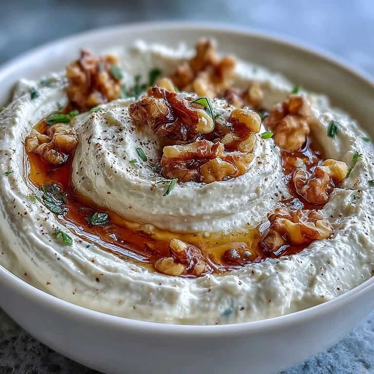 Smooth whipped feta dip garnished with fresh dill, cracked black pepper, and olive oil, perfect for dipping veggies or crackers.